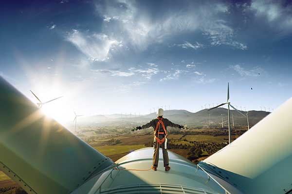 Wind Power Electricity - Windmills producing Energy