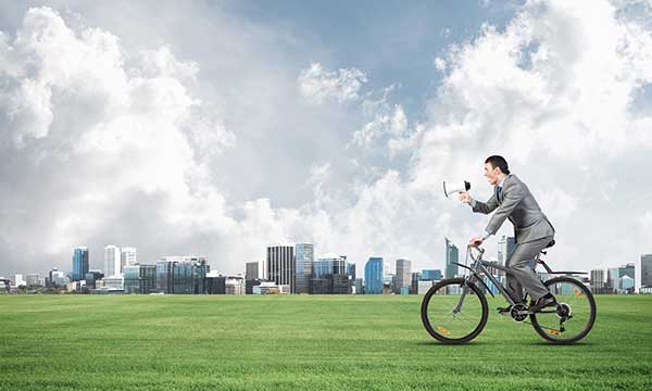 Green Energy Plans | Humor Photo Man on Bike