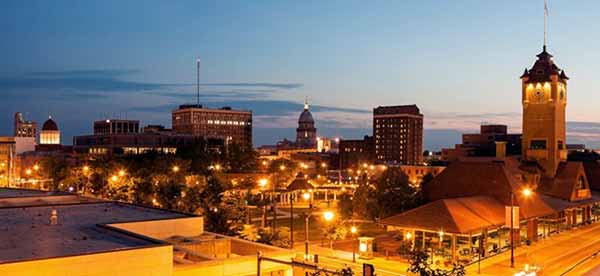 Moving to Illinois | Setting up Utilities Nightview of Town