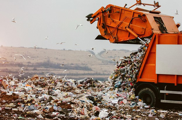 Truck Dumps Trash and Waste to Be Used for Future Energy